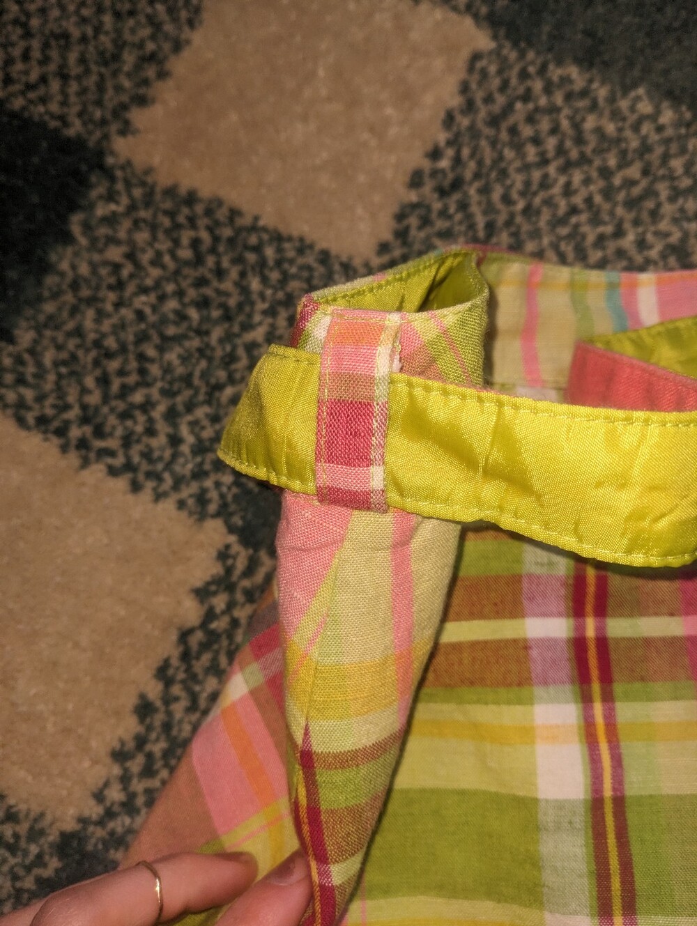 H&M Linen Cotton Blend A Line Colorful Flannel Print Skirt Size 4 - Picture 8 of 8